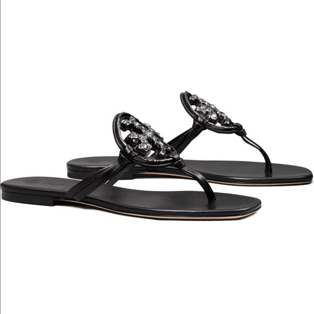 Tory Burch Miller black jeweled logo